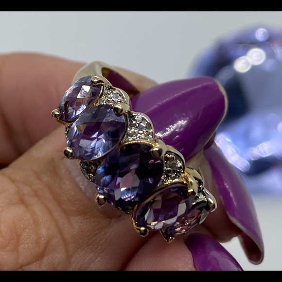 COPY - Mystic Blue Topaz & Diamonds 14K Gold Plat… - Picture 8 of 8